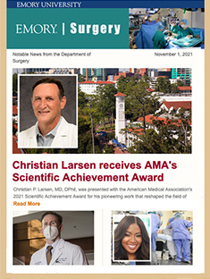 Emory Surgery November 2021 newsletter