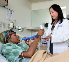 Dr. Virginia Shaffer visits a patient.
