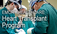 Graphic link to Emory Healthcare's Heart Transplant Program.