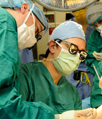 Emory plastic surgeons in the OR
